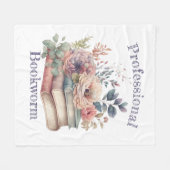 Professionele boekworm fleece deken (Voorkant (Horizontaal))