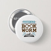 Professionele boekworm ronde button 5,7 cm (Voorkant /achterkant)