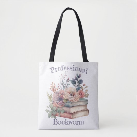 Professionele boekworm tote bag (Voorkant)