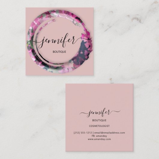 Professionele boetiekwinkel Mimetische Camouflage  Vierkante Visitekaartje (Voorkant / Achterkant)