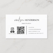 Professionele Boho Cream Script Typografie QR Code Visitekaartje (Achterkant)