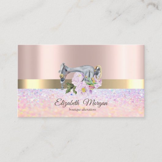 Professionele Bokeh Gouden Streep, Naaimachine Visitekaartje (Voorkant)