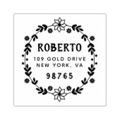 Professionele Bold Botanische Krans Custom Rubberstempel (Afrduk)