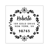 Professionele Bold Botanische Krans Custom Rubberstempel (Afrduk)