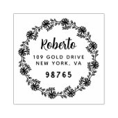Professionele Bold Botanische Krans Custom Rubberstempel (Afrduk)