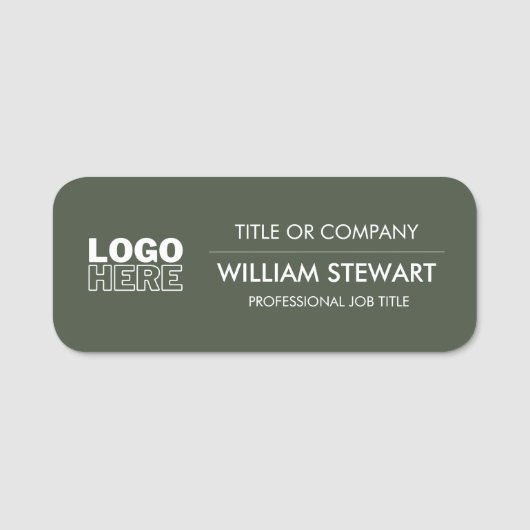 Professionele bosgroene logo Personeel Naamplaatje (Voorkant)