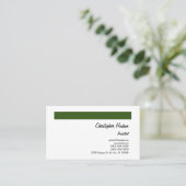 Professionele bosgroene witte vlakte architect visitekaartje (Staand voorkant)