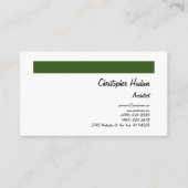 Professionele bosgroene witte vlakte architect visitekaartje (Voorkant)