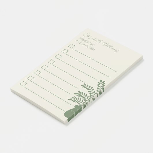 Professionele botanische to-do-lijst Post-it Notes (Schuin)