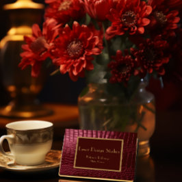 Professionele Bourgogne Faux Crocodile Custom Visitekaartje