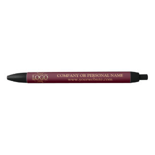Professionele Bourgogne Red Custom Business Logo Blauwe Inkt Pen