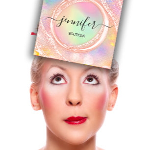 Professionele Boutique Shop Beauty QR Pastels Vierkante Visitekaartje