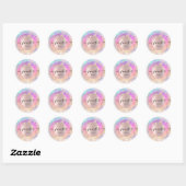 Professionele Boutique Shop Glitter Pink Holograaf Ronde Sticker (Vel)