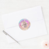 Professionele Boutique Shop Glitter Pink Holograaf Ronde Sticker (Envelop)