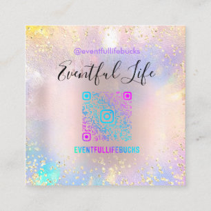 Professionele Boutique Shop Glitter Pink Holograaf Vierkante Visitekaartje