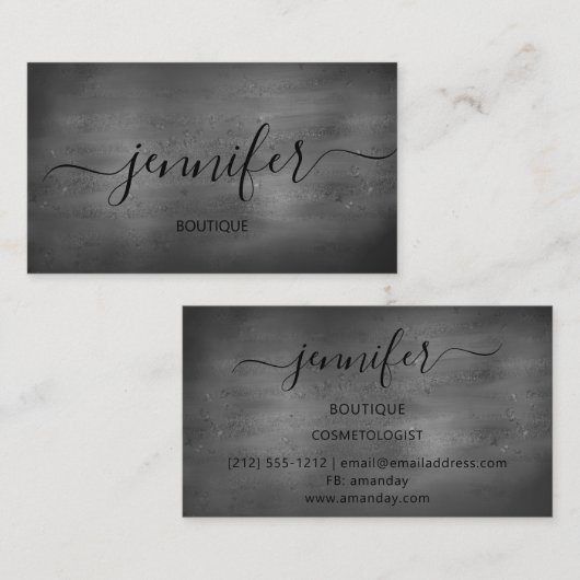 Professionele Boutique Shop Grey Minimal Grunge Visitekaartje (Voorkant / Achterkant)