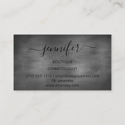 Professionele Boutique Shop Grey Minimal Grunge Visitekaartje (Achterkant)