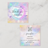 Professionele Boutique Shop White Heart Holograaf Vierkante Visitekaartje (Voorkant / Achterkant)