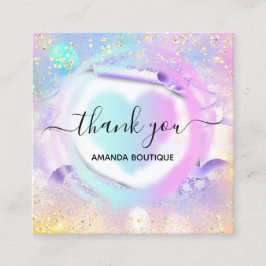 Professionele Boutique Shop White Heart Holograaf Vierkante Visitekaartje