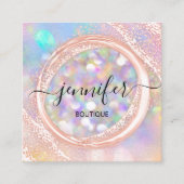 Professionele Boutique-winkel Beauty Glam Holograa Vierkante Visitekaartje (Voorkant)