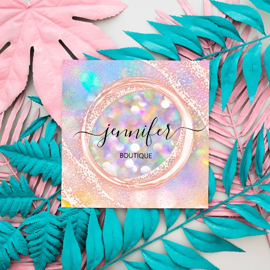 Professionele Boutique-winkel Beauty Glam Holograa Vierkante Visitekaartje
