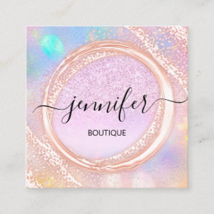 Professionele Boutique Winkel Beauty Pink Glitter Vierkante Visitekaartje