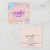 Professionele Boutique Winkel Beauty Pink Lux Vierkante Visitekaartje (Voorkant / Achterkant)