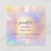 Professionele Boutique Winkel Glitter Holographic  Vierkante Visitekaartje (Achterkant)