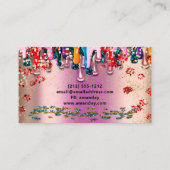 Professionele Boutique Winkel Glitter Roze Stappen Visitekaartje (Achterkant)