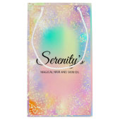 Professionele Boutique Winkel Holografisch Roze Go Klein Cadeauzakje (Achterkant)