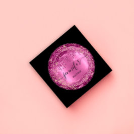 Professionele Boutique-winkel met roze glitter-sch Vierkante Visitekaartje