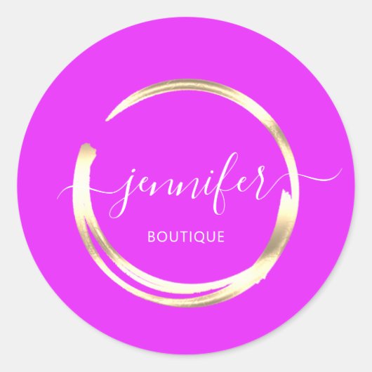 Professionele Boutique Winkel roze Gold Cirkel Ronde Sticker (Voorkant)