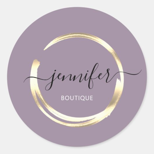 Professionele Boutique-winkel Violet Gold Cirkel Ronde Sticker (Voorkant)