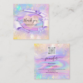 Professionele Boutique Winkelnaam Glitter Heart Vierkante Visitekaartje