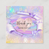 Professionele Boutique Winkelnaam Glitter Heart Vierkante Visitekaartje (Voorkant)