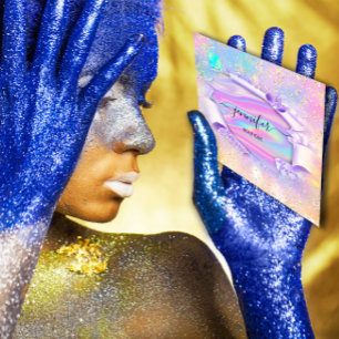 Professionele Boutique Winkelnaam Glitter Holograa Vierkante Visitekaartje