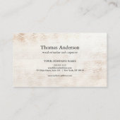 Professionele Bouw en Timmerman Houten Vliegtuig Visitekaartje (Achterkant)