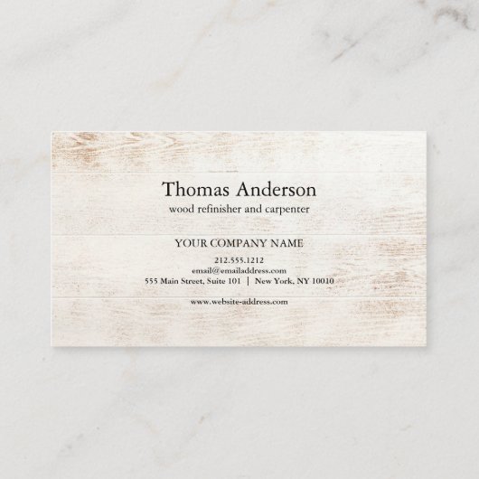 Professionele Bouw en Timmerman Houten Vliegtuig Visitekaartje (Achterkant)