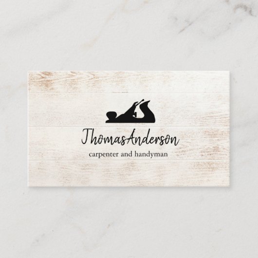 Professionele Bouw en Timmerman Houten Vliegtuig Visitekaartje (Voorkant)