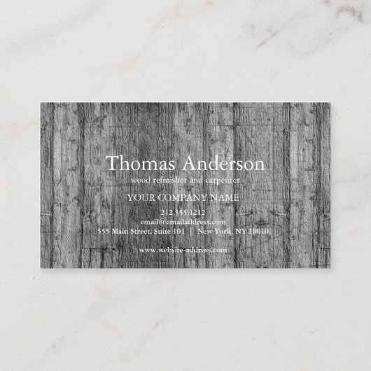 Professionele Bouw en Timmerman Houten Vliegtuig Visitekaartje (Achterkant)