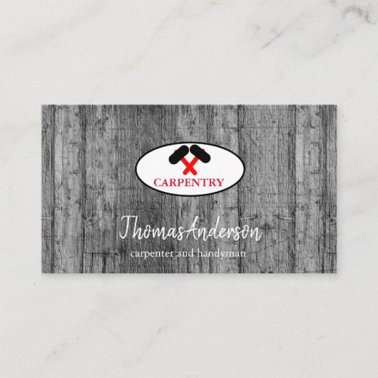 Professionele Bouw en Timmerman Houten Vliegtuig Visitekaartje (Voorkant)