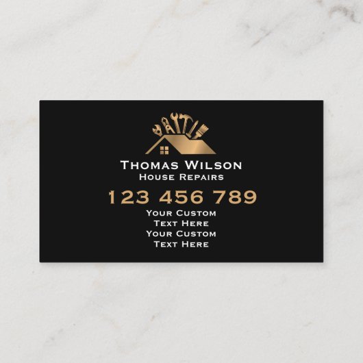 Professionele Bouw Handyman Carpenter Hout Visitekaartje (Achterkant)