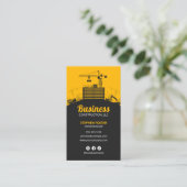 Professionele bouwaannemer bouwer zwart visitekaartje (Staand voorkant)