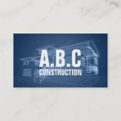 Professionele bouwbedrijf huis blauwdruk visitekaartje (Voorkant)