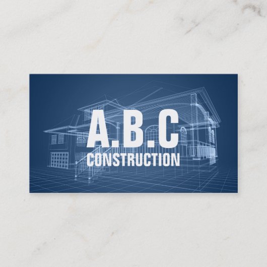 Professionele bouwbedrijf huis blauwdruk visitekaartje (Voorkant)