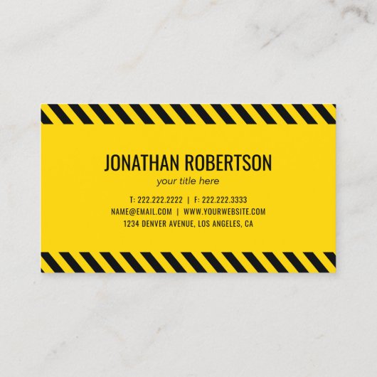 Professionele bouwcontractant visitekaartje (Achterkant)