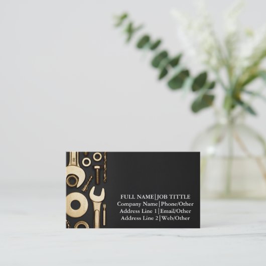 Professionele Bouwer Engineering Timmergereedschap Visitekaartje (Staand voorkant)