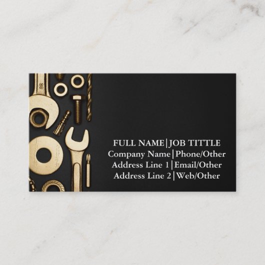 Professionele Bouwer Engineering Timmergereedschap Visitekaartje (Voorkant)