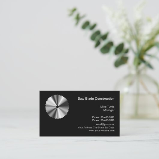 Professionele bouwonderneming visitekaartje (Staand voorkant)