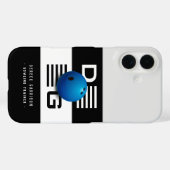 Professionele bowlingtrainer | Initialen Deep Blue Case-Mate iPhone Case (Achterkant (horizontaal))